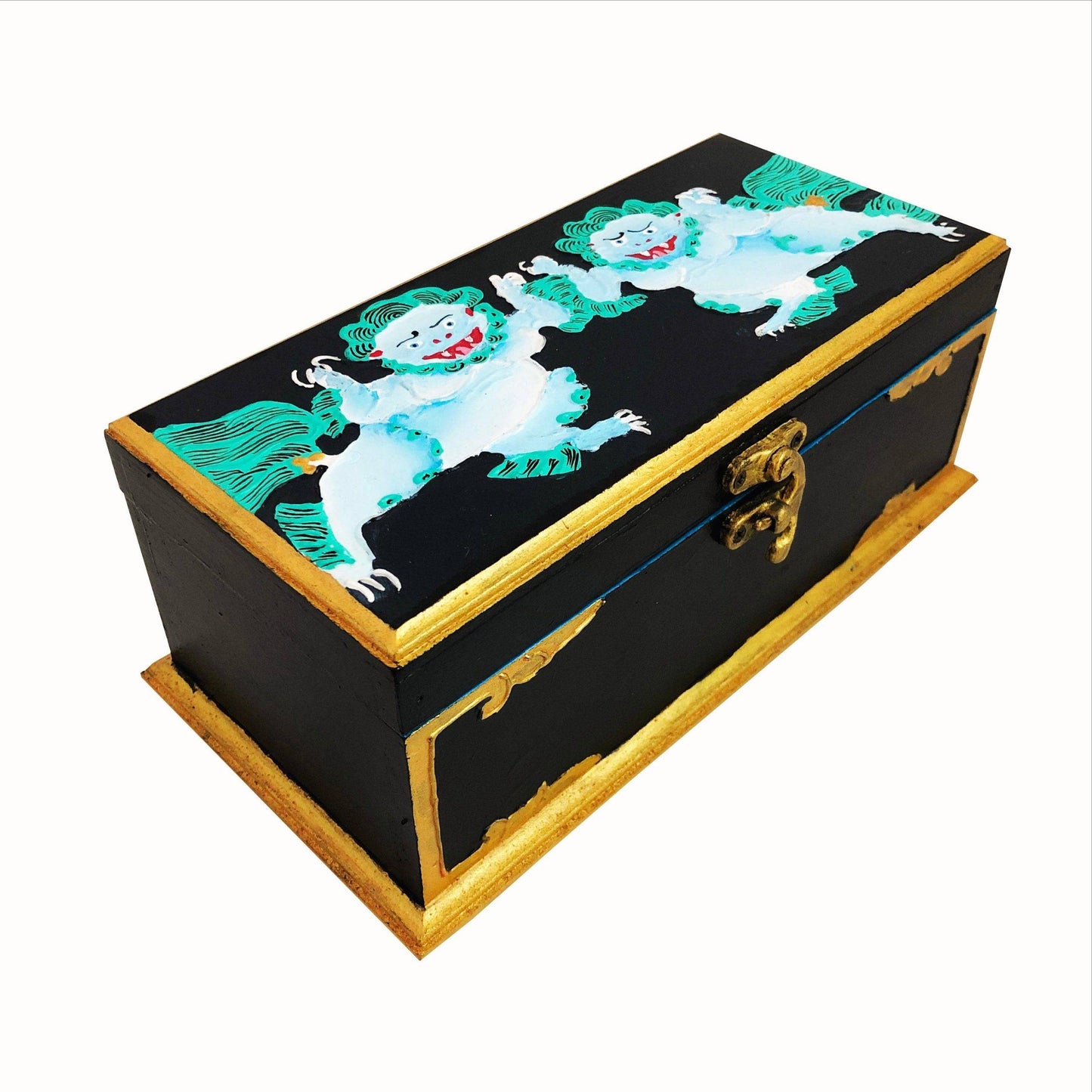 Snow Lions - Tea Box - Bodhi Craft Studio