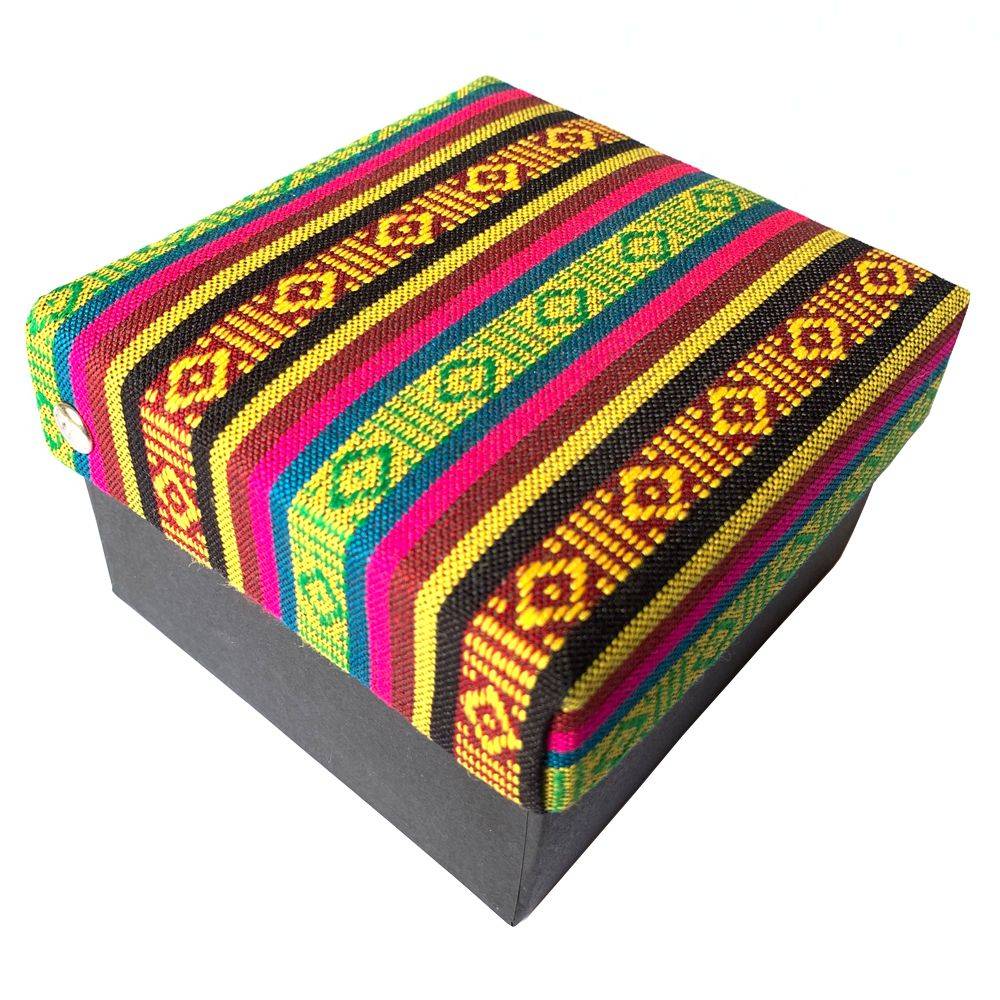 Himalayan Knot Gemstone Gala Stripes Tie and matching cufflinks. Unique & handmade. Gift Box