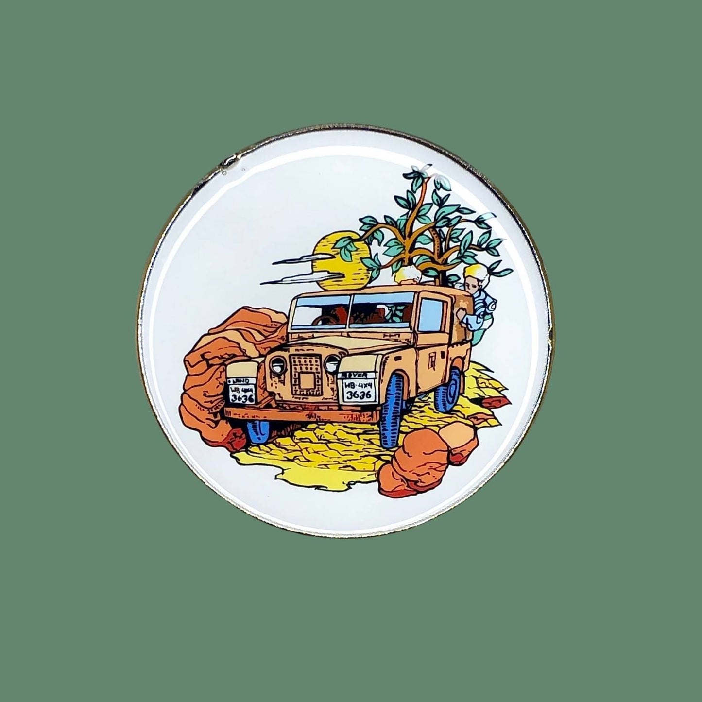 Fridge Magnet - Land Rover on Ridge