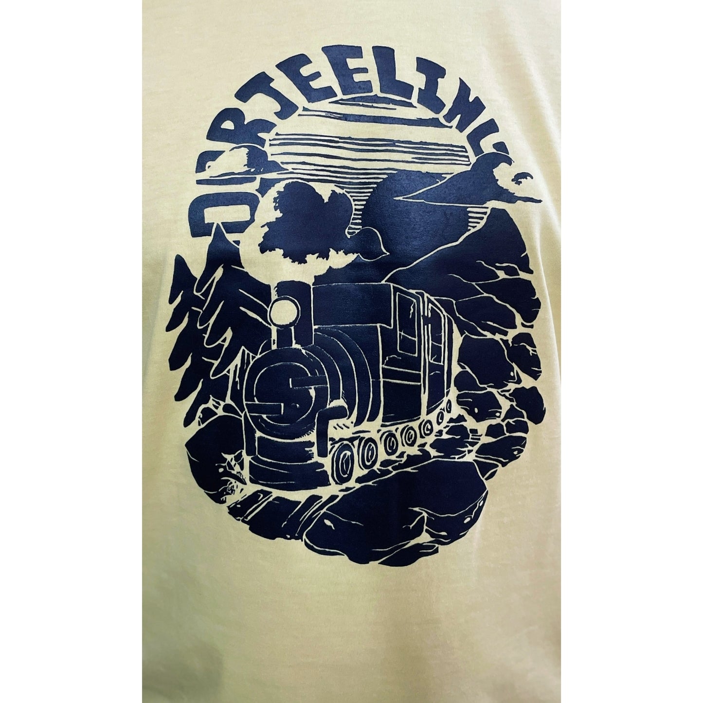 Darjeeling Train - Lime Yellow - Regular Fit 100% Cotton T-Shirt