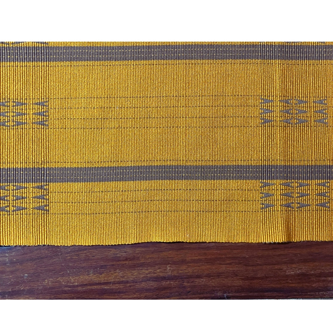 Chizami Weaves - Loin Loom Handwoven Table Set: Runner & 6 Table Mats in Golden Mustard