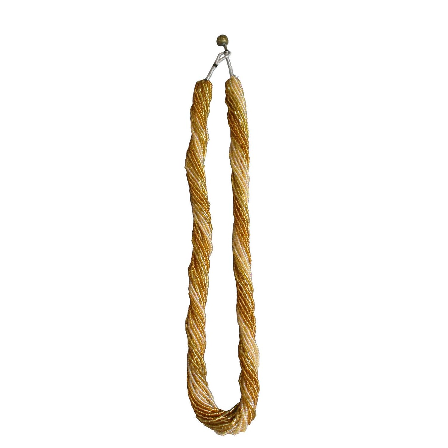 Beaded Potay Multi Strand Multi Color Twist Necklace Gold