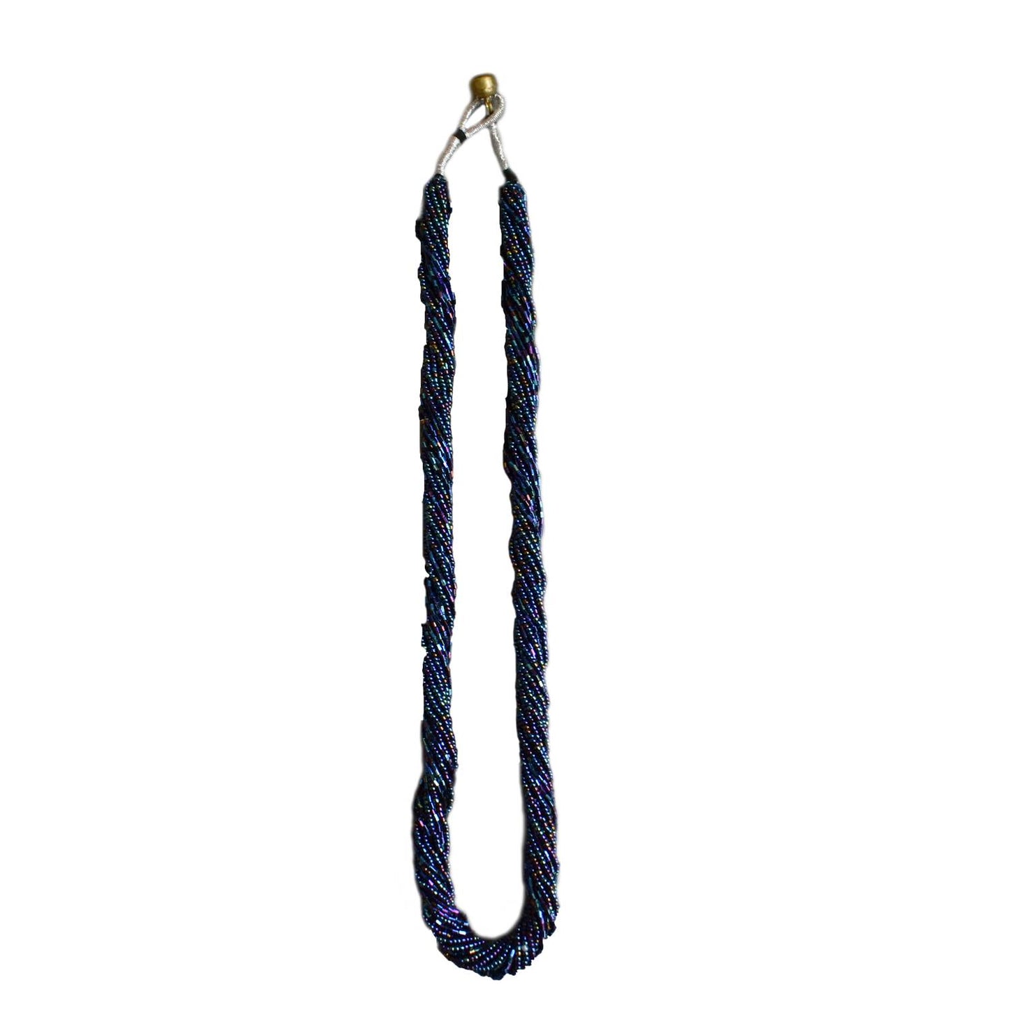 Beaded Potay Multi Strand Multi Color Twist Necklace Peacock Blue