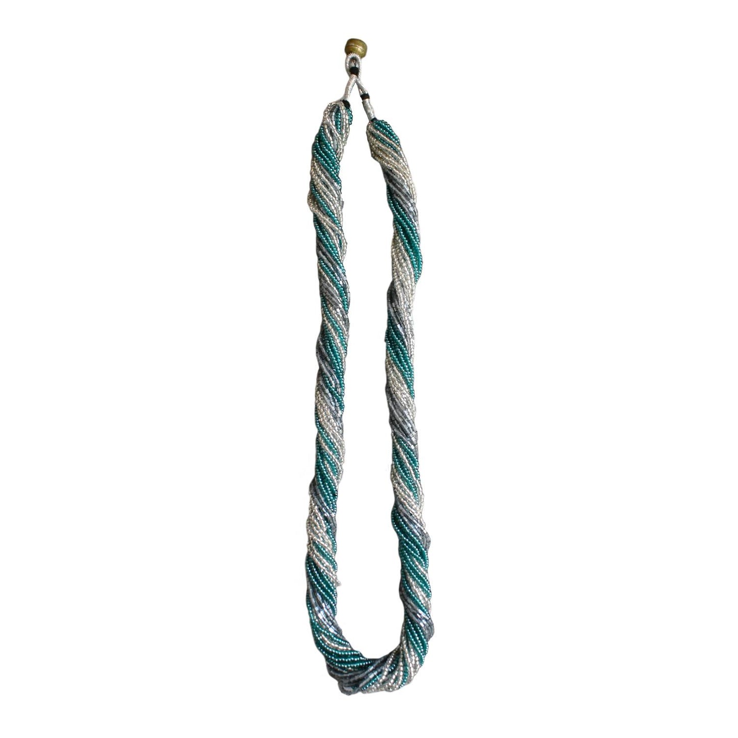 Beaded Potay Multi Strand Multi Color Twist Necklace Turquoise Silver