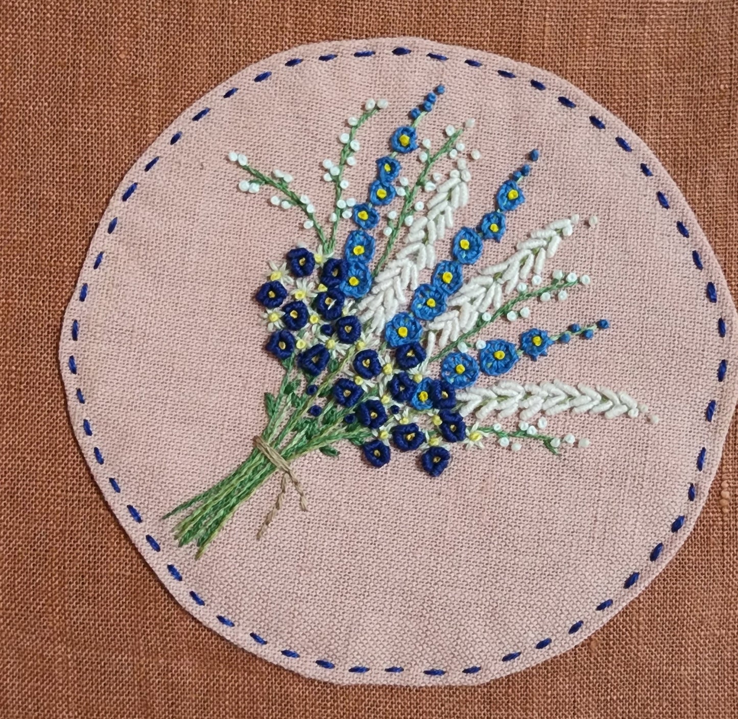 Ikali - Blue Bouquet - Hand-embroidered Tote