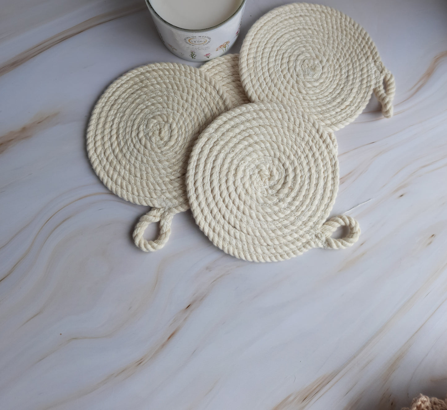 Studio Vilasita - Coaster Set - White - Set of 4