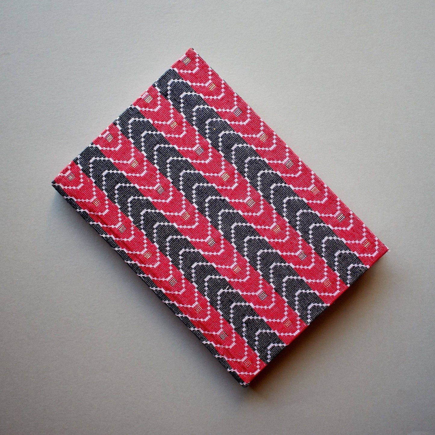 Bhutanese Cloth handmade Notebook red