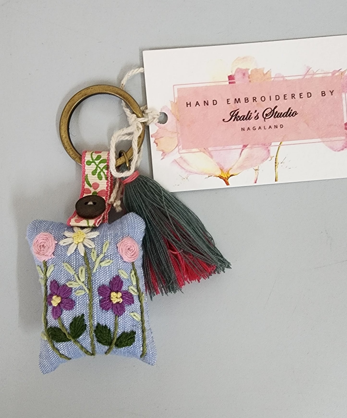 Ikali - Flower Garden - Hand-embroidered Keychain