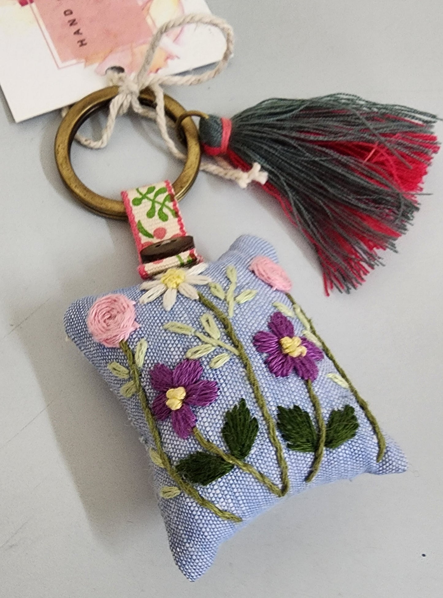 Ikali - Flower Garden - Hand-embroidered Keychain
