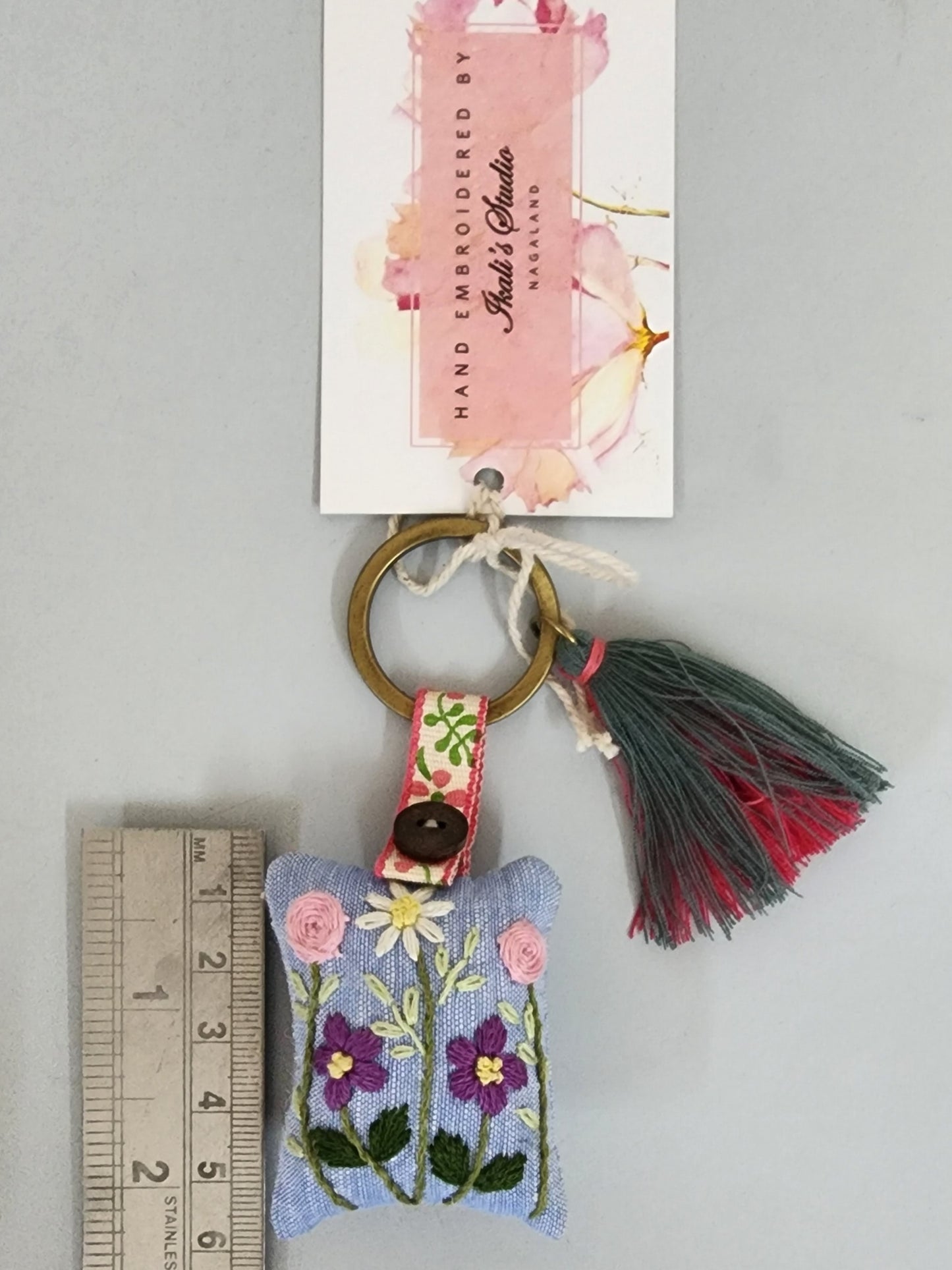 Ikali - Flower Garden - Hand-embroidered Keychain