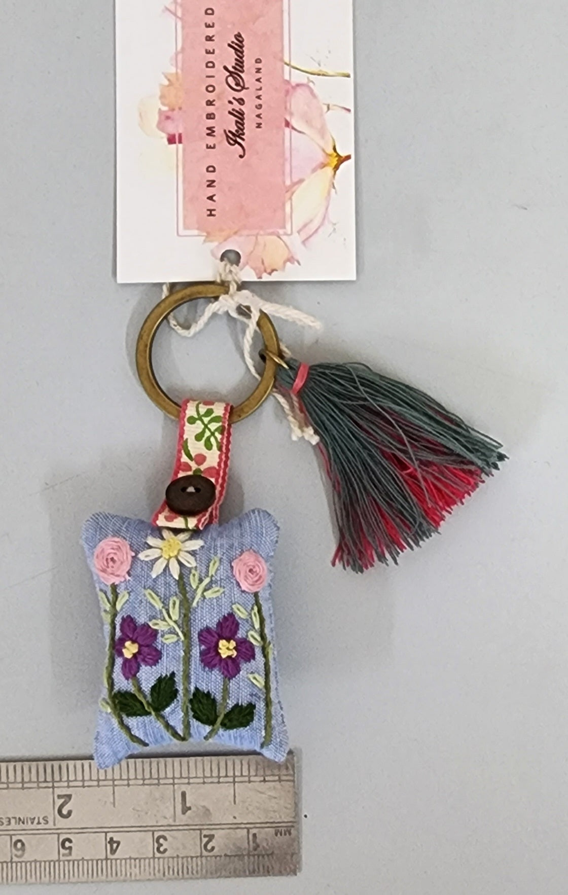 Ikali - Flower Garden - Hand-embroidered Keychain