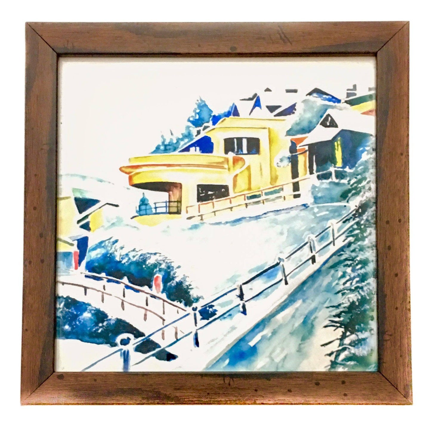 Portraits of Darjeeling - Kanchenjunga from Singalila (Ceramic) Harish Subba watercolour framed