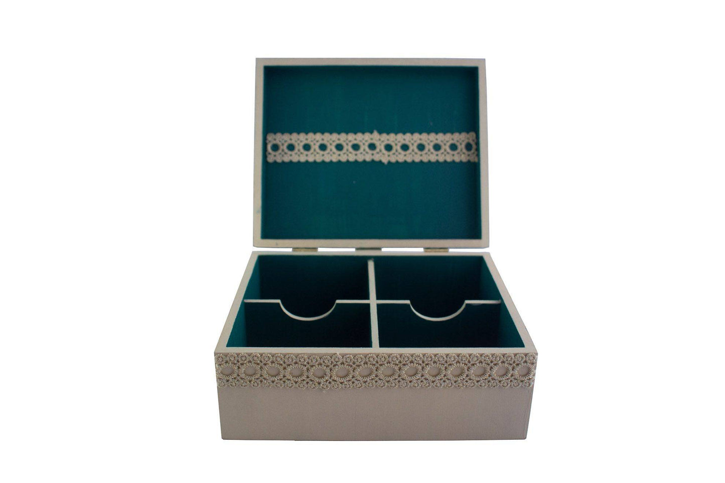 Krafty Koala Ivory Wings handmade Tea Box closed open