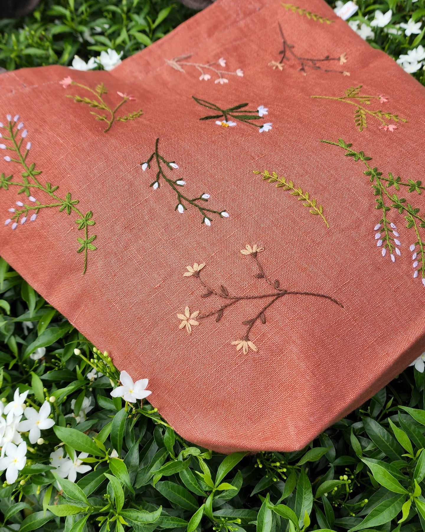 Ikali - Mix Flowers (3) -  Hand-embroidered Tote