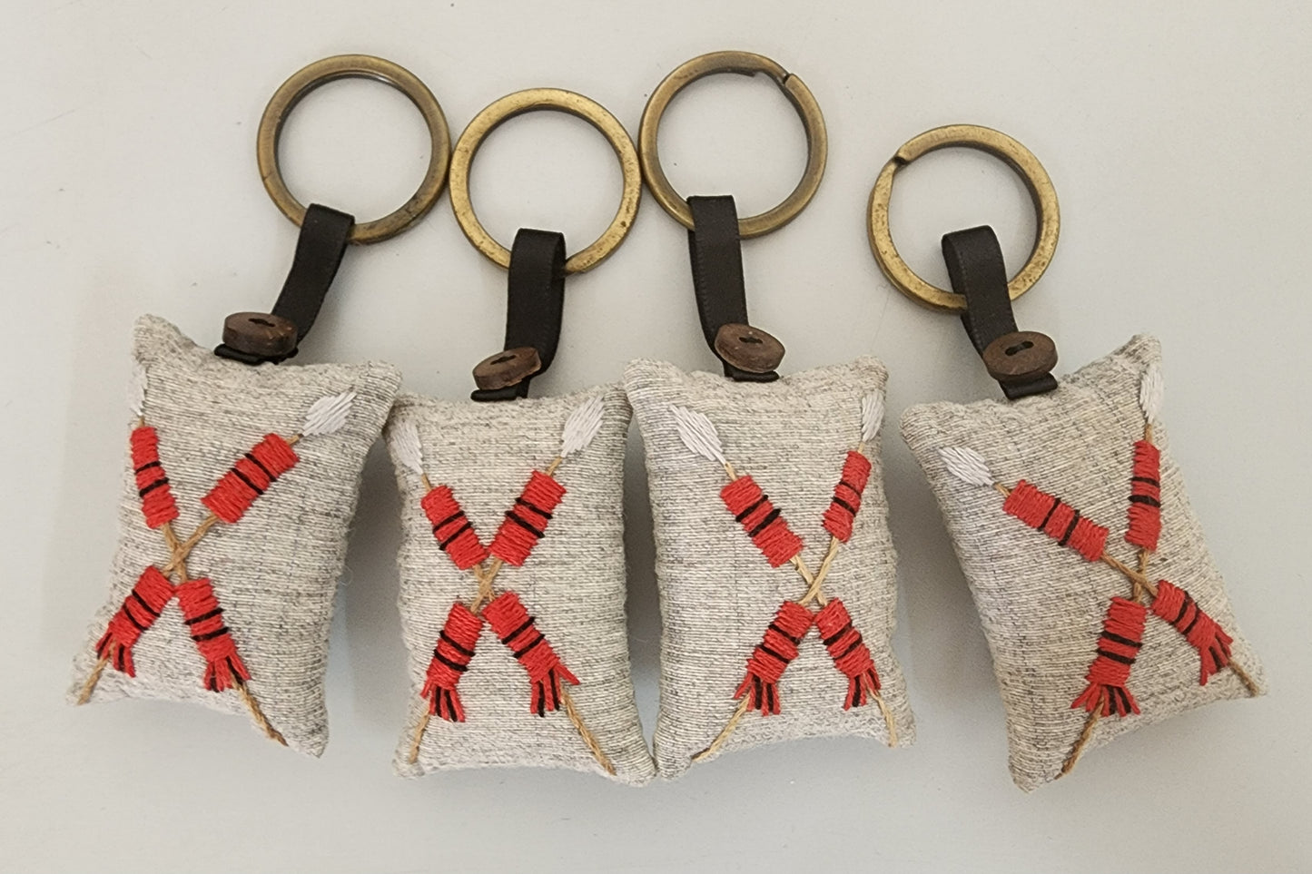 Ikali - Naga Spears - Hand-embroidered Keychain