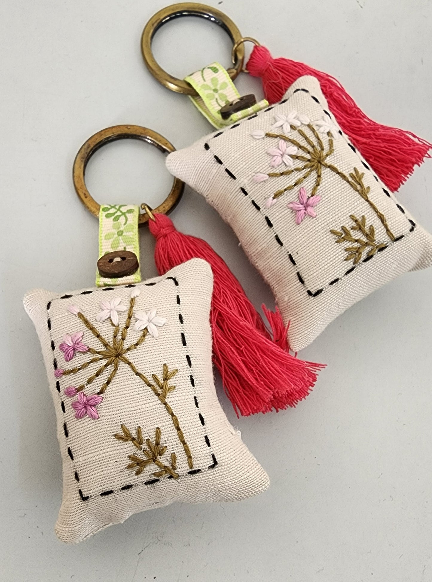 Ikali - Ombre Dandelion - Hand-embroidered Keychain