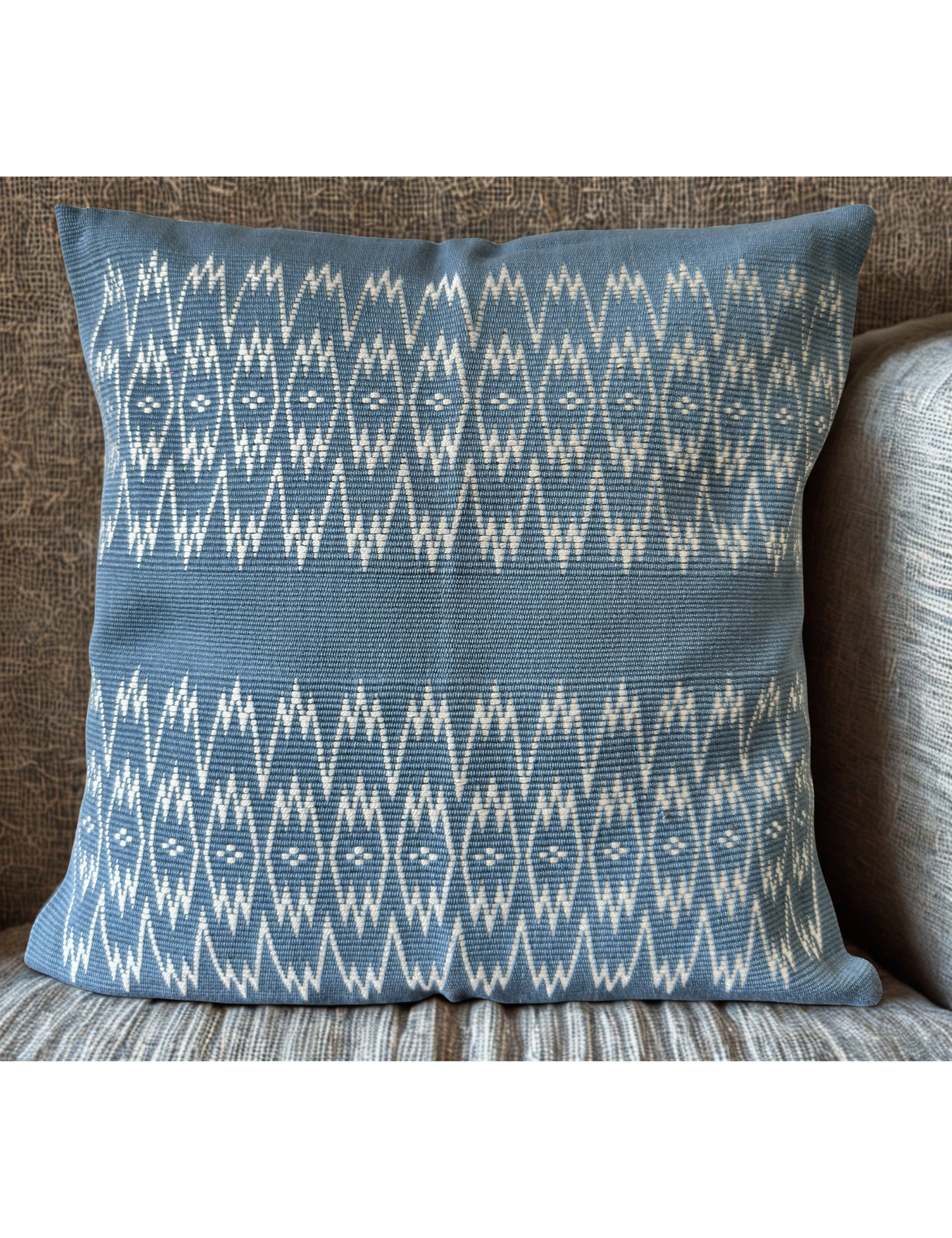 Chizami Weaves - Loin Loom Handwoven Cushion Cover Set in Powder Blue (Set of 2)