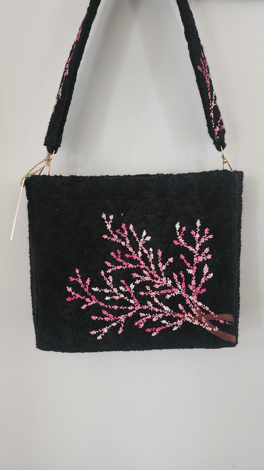 Ikali - Sakura - Hand-embroidered Kumstu bo Bag