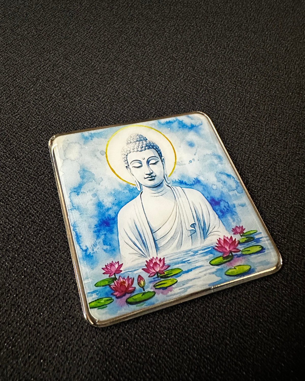 Sturdy Fridge Magnet in Steel - The Buddha