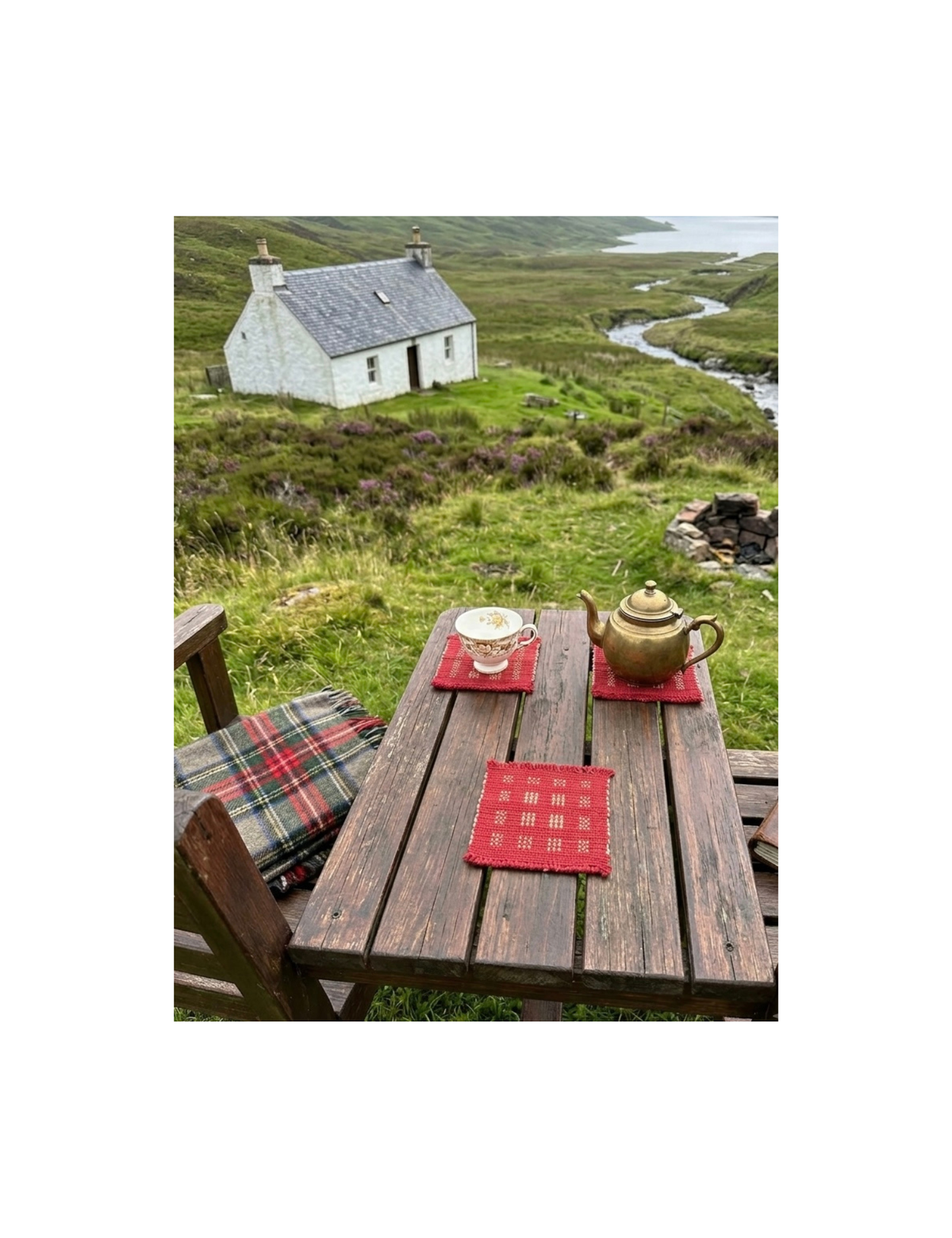 Chizami Weaves - Handwoven Cotton Yarn Coasters (Set of 6)