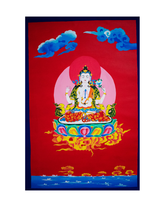 Buddha of Compassion, Avalokiteshvara (Sanskrit), Chenrezig (Tibetan) Thangka
