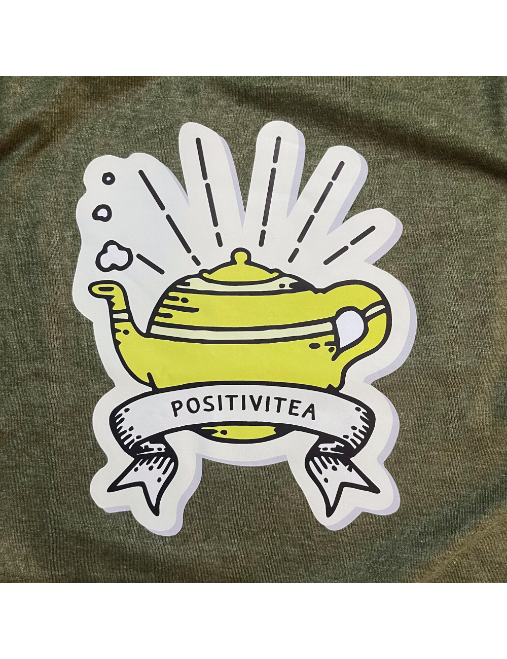 Positivitea - Olive Green - Regular Fit 100% Cotton T-Shirt