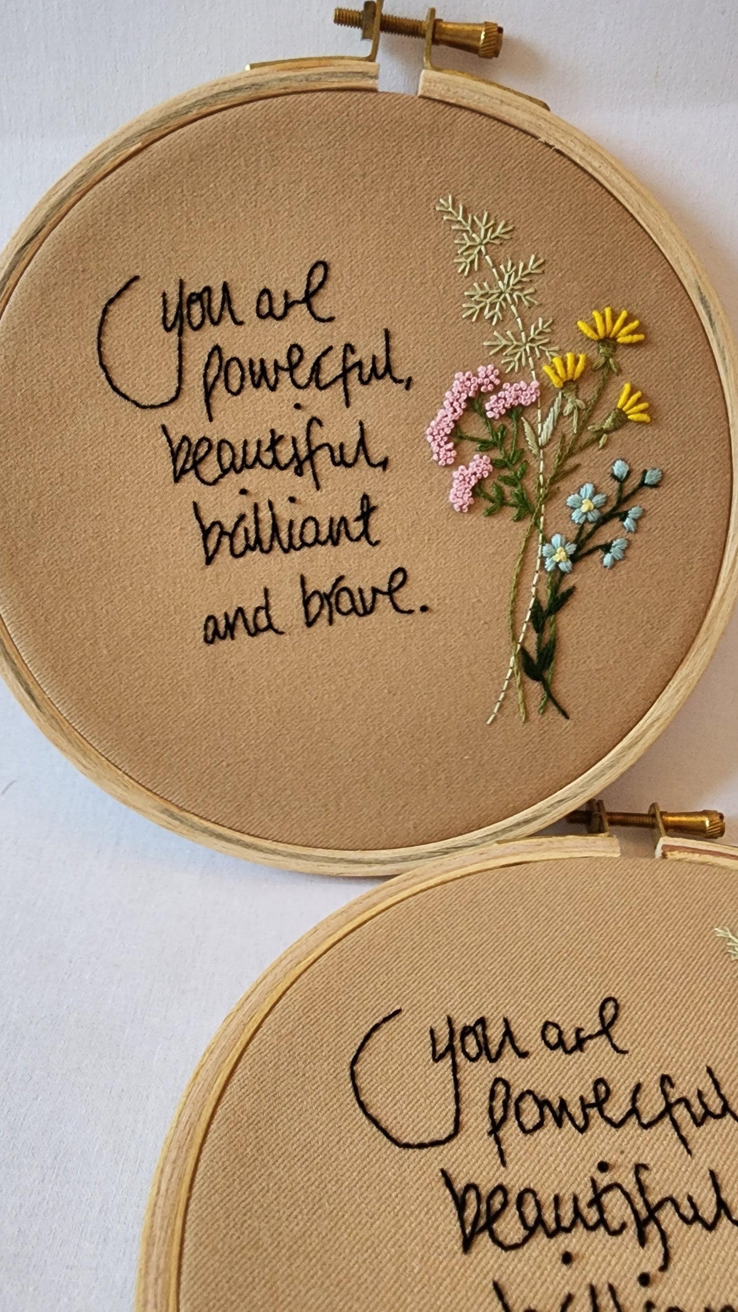 Ikali - You are Brave - Hand-embroidered Wall-hanging Hoop