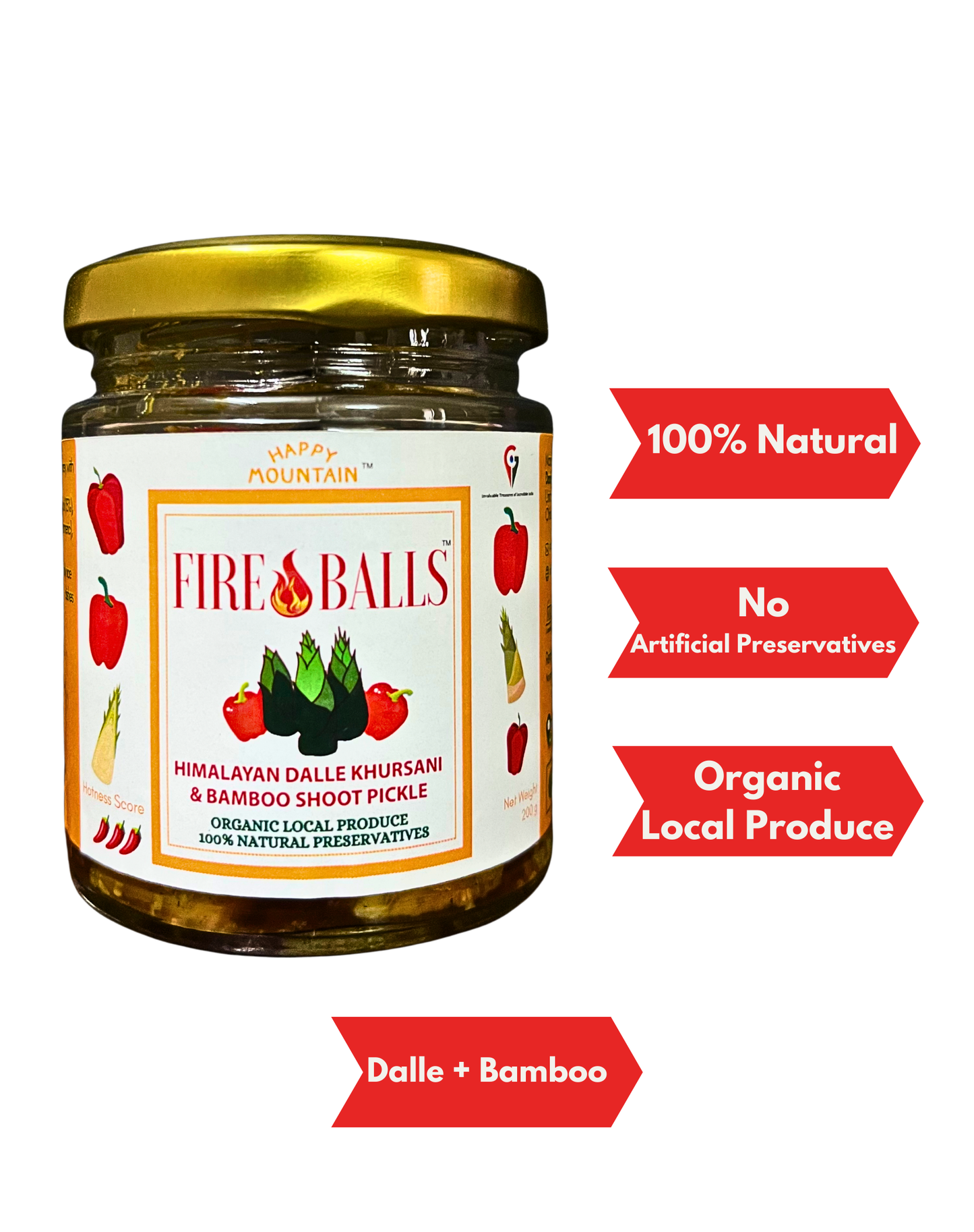 Happy Mountain™ - Fireballs™ - Himalayan Dalle Khursani & Bamboo Shoot Pickle