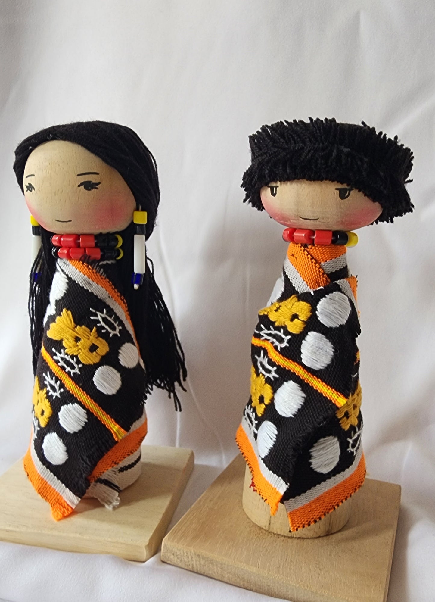 Ikali - Little Naga - Chakhesang Couple - Wooden Doll Pair