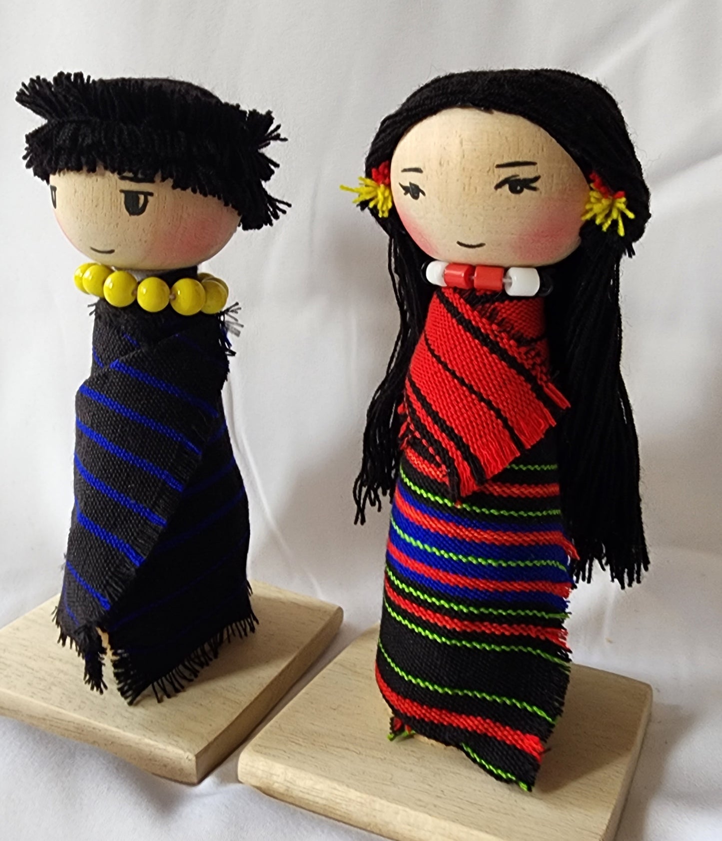 Ikali - Little Naga - Lotha Couple - Wooden Doll Pair