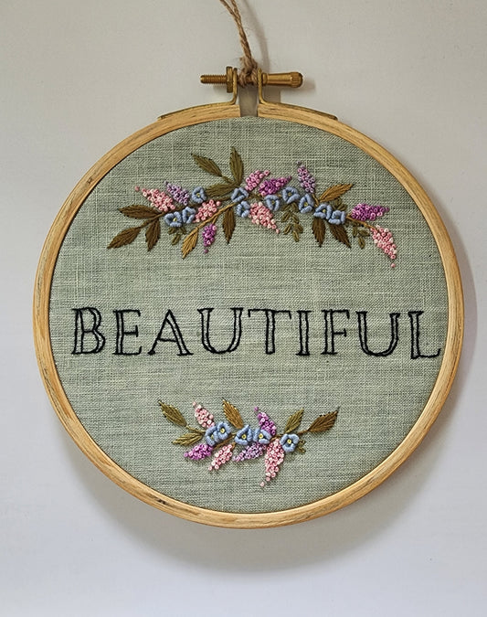 Ikali - Beautiful - Hand-embroidered Wall-hanging Hoop