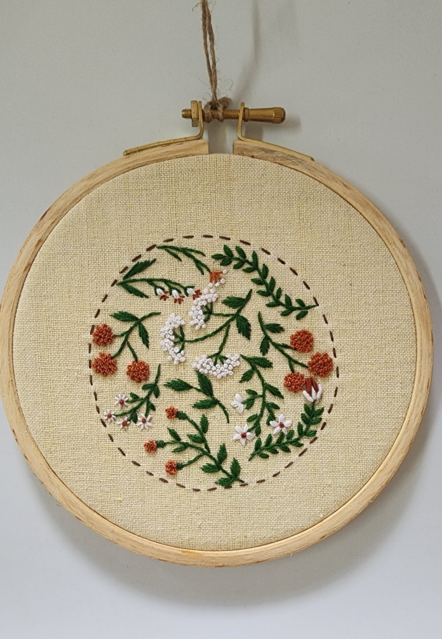 Ikali - Flower Circle - Hand-embroidered Wall-hanging Hoop