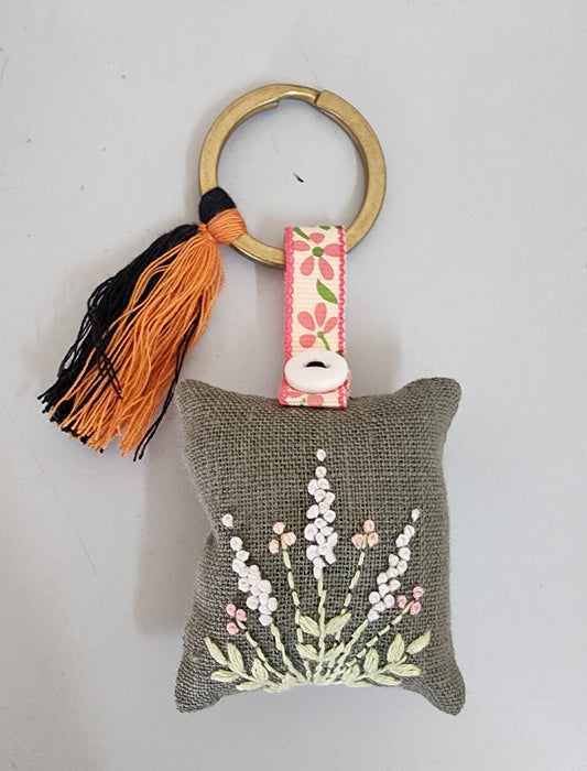 Ikali - Floral - Hand-embroidered Keychain