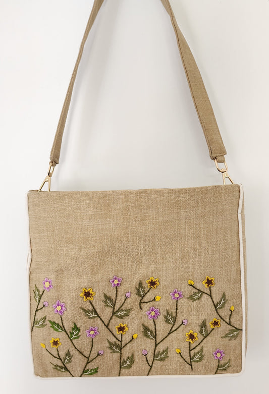 Ikali - Liki Flowers - Hand-embroidered Kumstu bo Bag