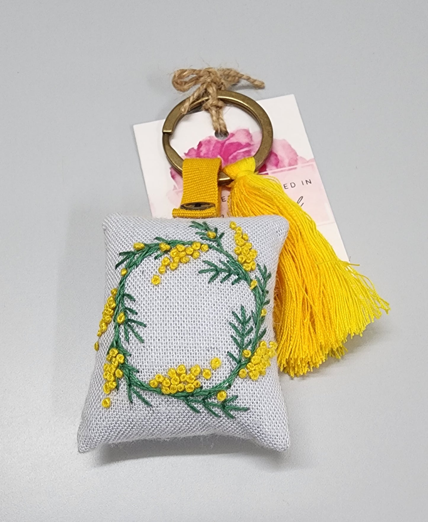 Ikali - Floral - Hand-embroidered Keychain