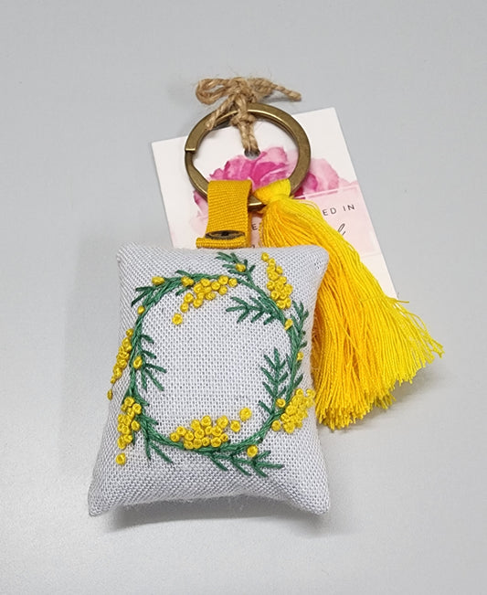 Ikali - Floral - Hand-embroidered Keychain