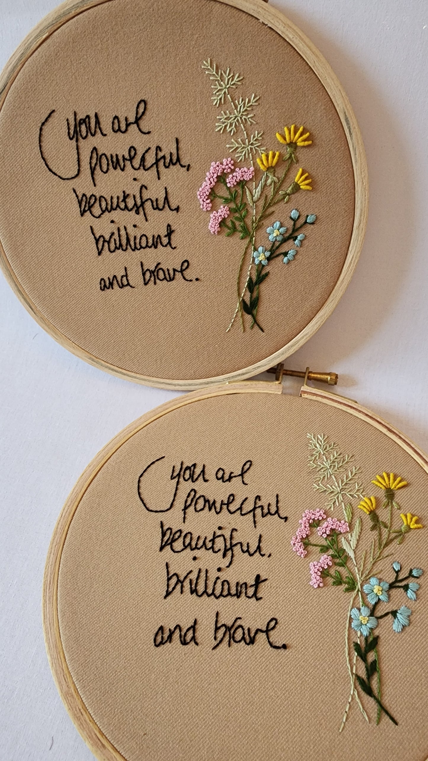 Ikali - You are Brave - Hand-embroidered Wall-hanging Hoop