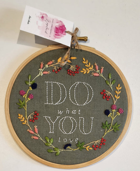 Ikali - Do What You Love - Hand-embroidered Wall-hanging Hoop