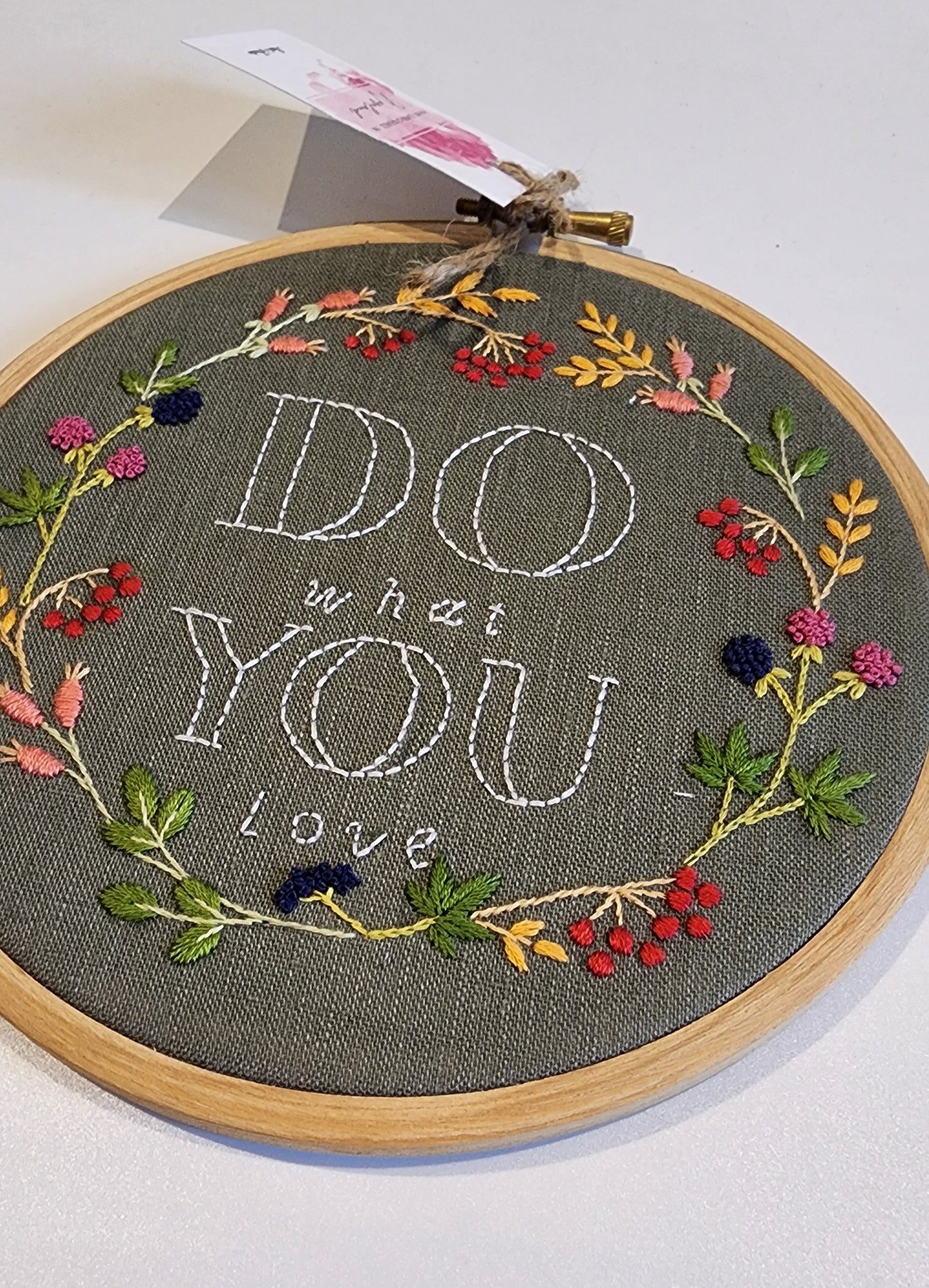 Ikali - Do What You Love - Hand-embroidered Wall-hanging Hoop