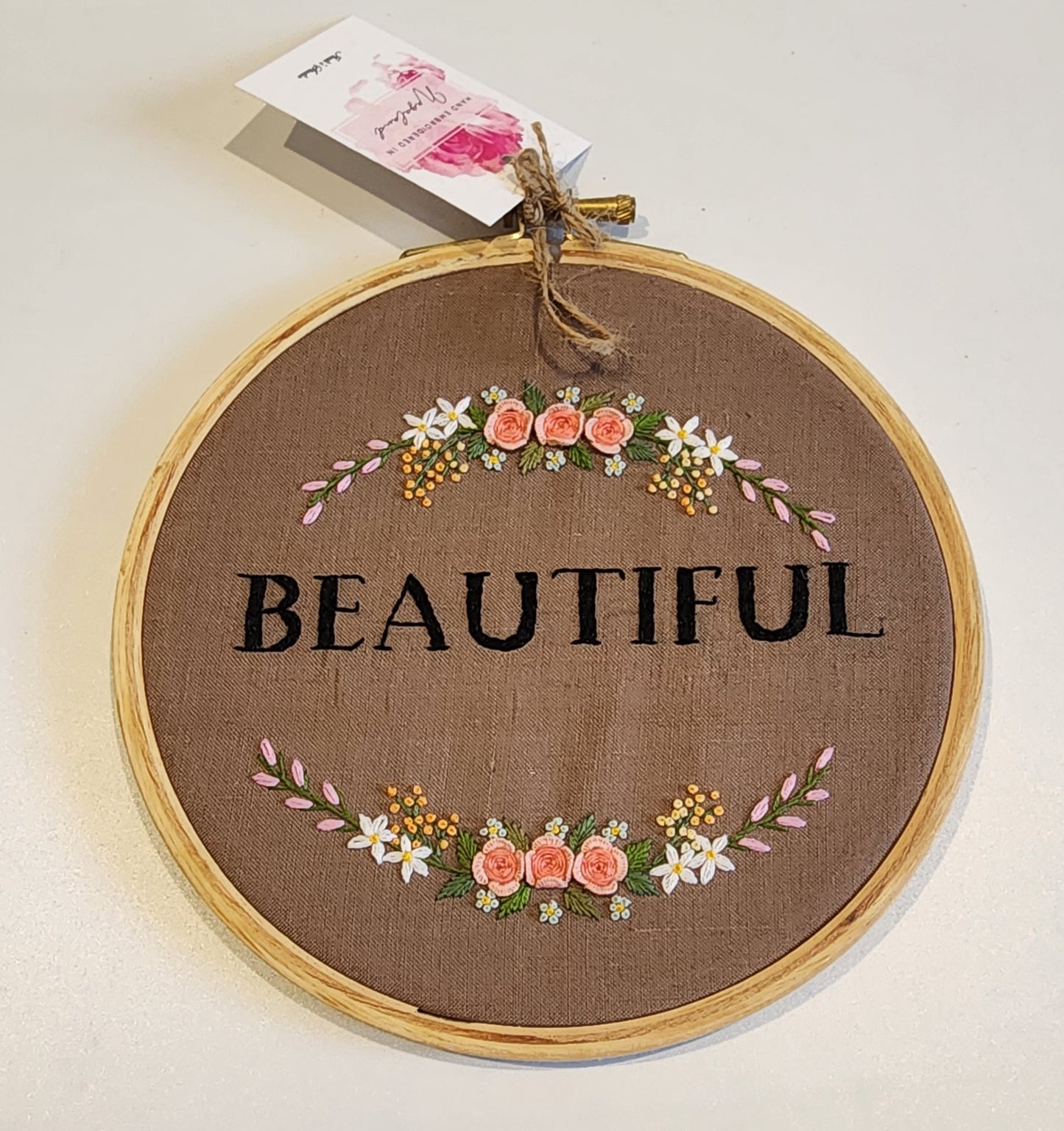 Ikali - Beautiful - Hand-embroidered Wall-hanging Hoop