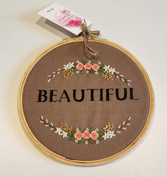 Ikali - Beautiful - Hand-embroidered Wall-hanging Hoop