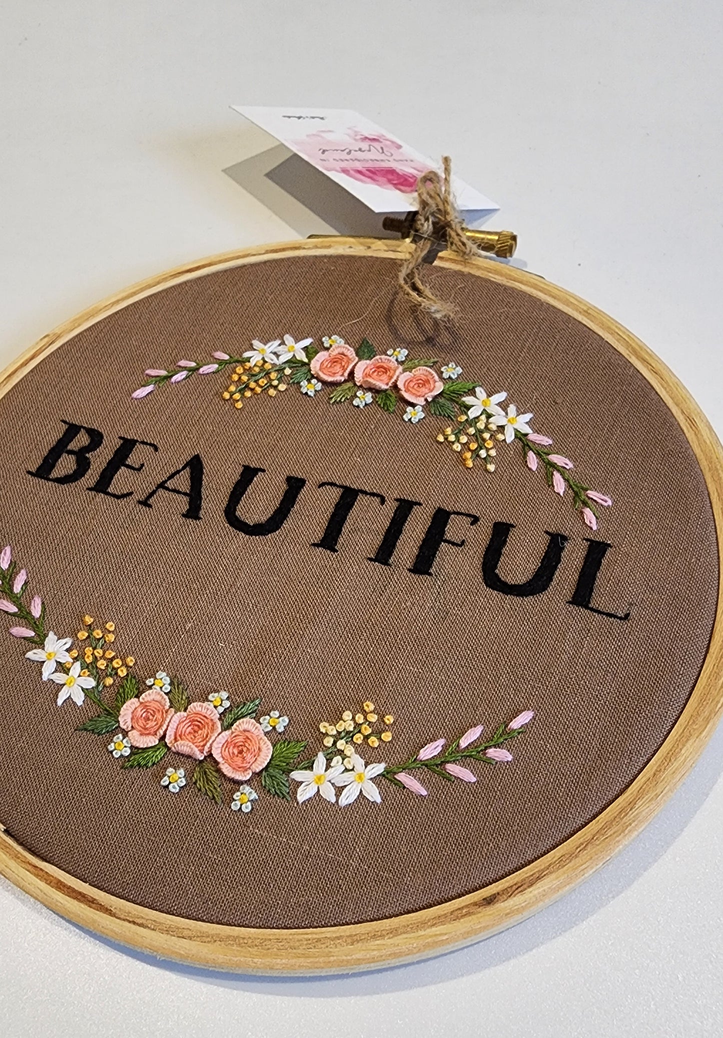 Ikali - Beautiful - Hand-embroidered Wall-hanging Hoop