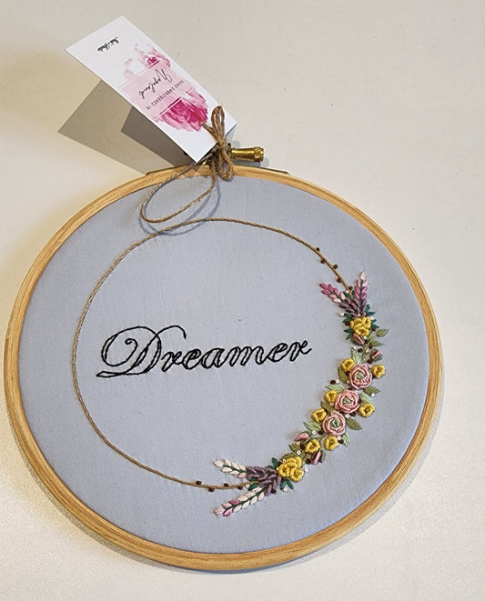 Ikali - Dreamer - Hand-embroidered Wall-hanging Hoop