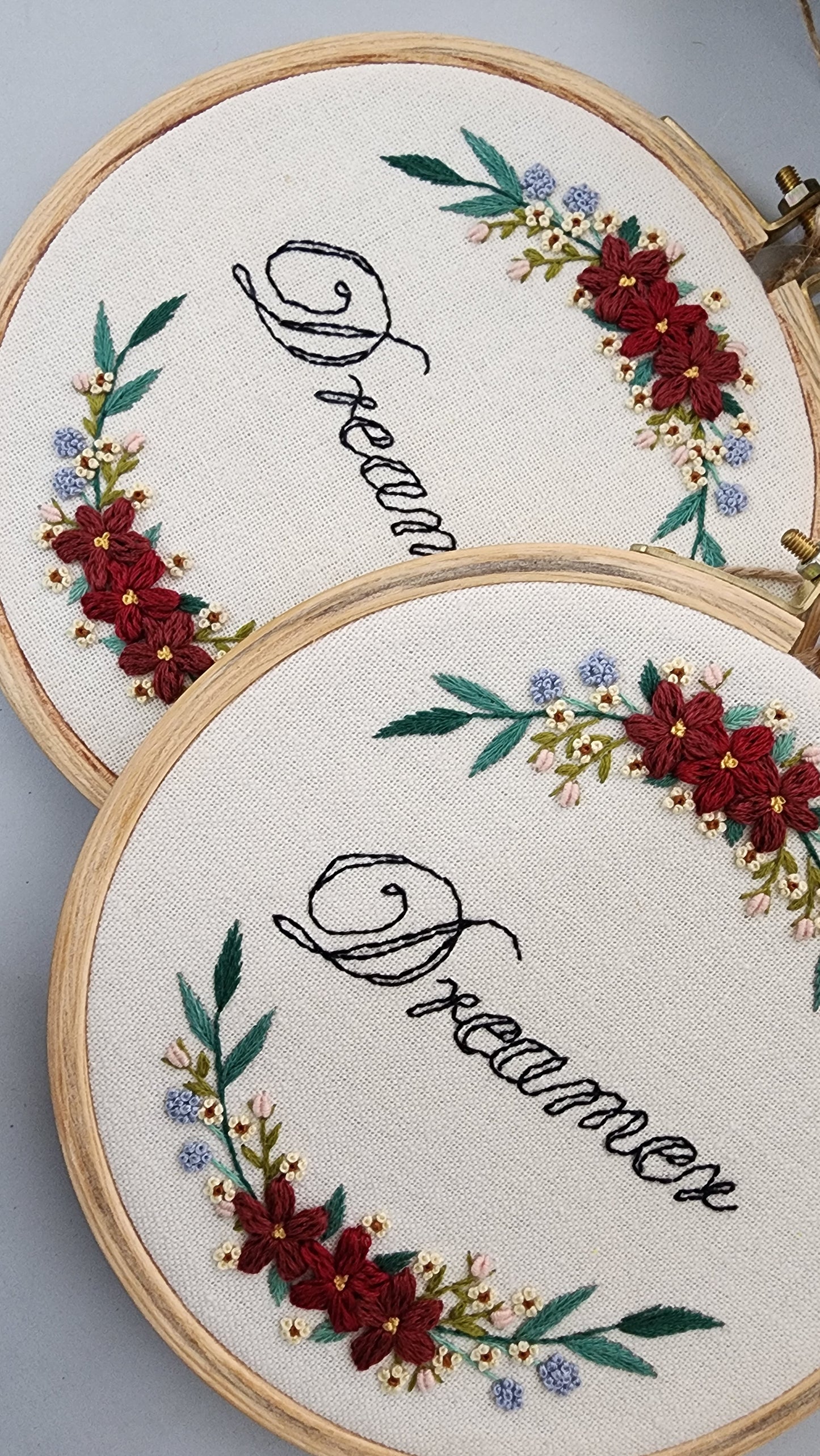 Ikali - Dreamer - Hand-embroidered Wall-hanging Hoop