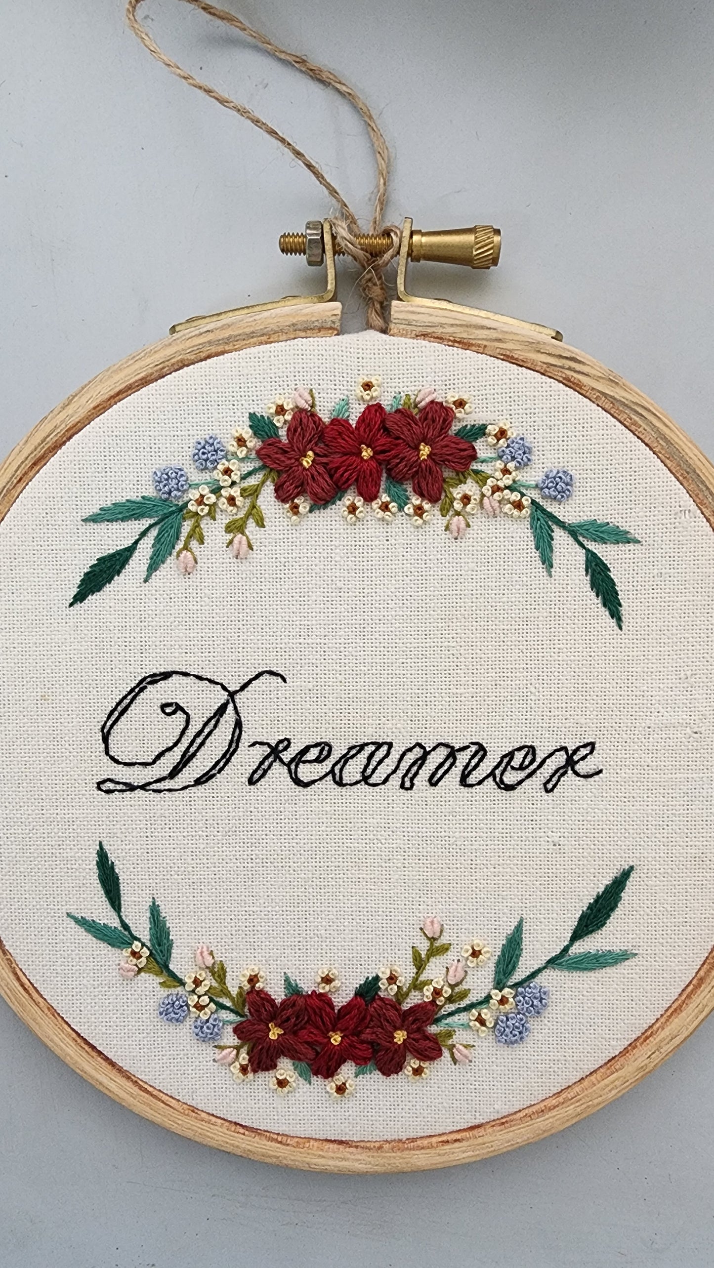 Ikali - Dreamer - Hand-embroidered Wall-hanging Hoop