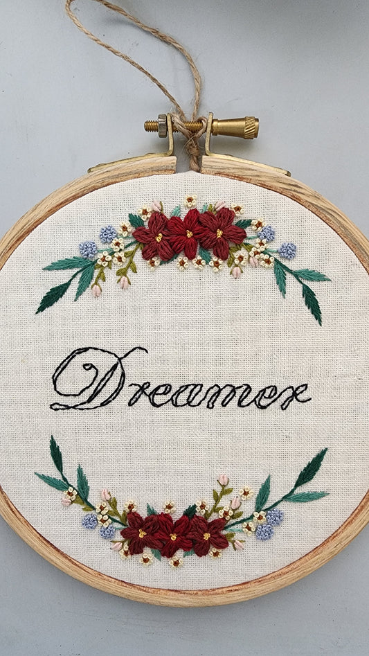 Ikali - Dreamer - Hand-embroidered Wall-hanging Hoop