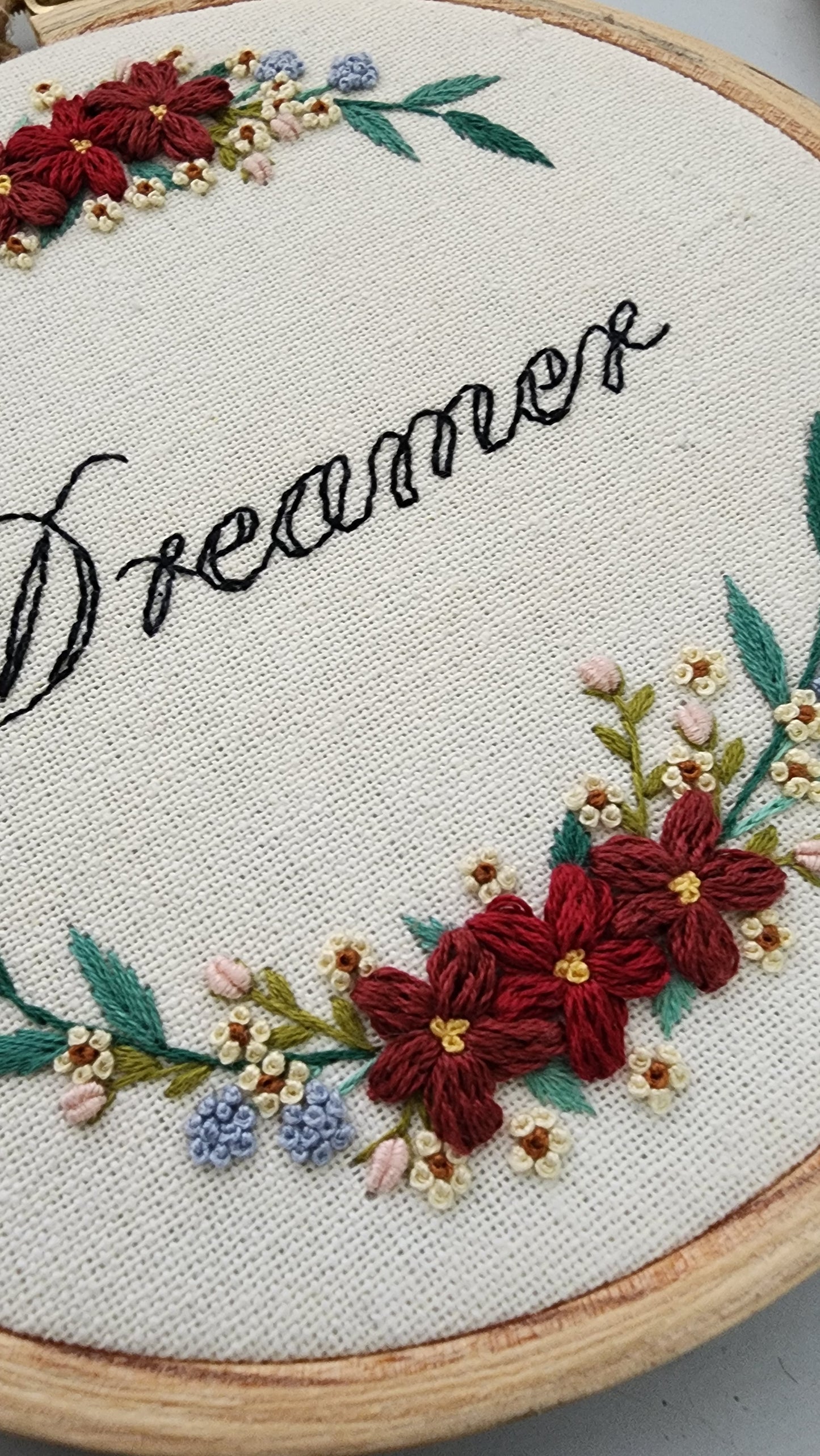Ikali - Dreamer - Hand-embroidered Wall-hanging Hoop