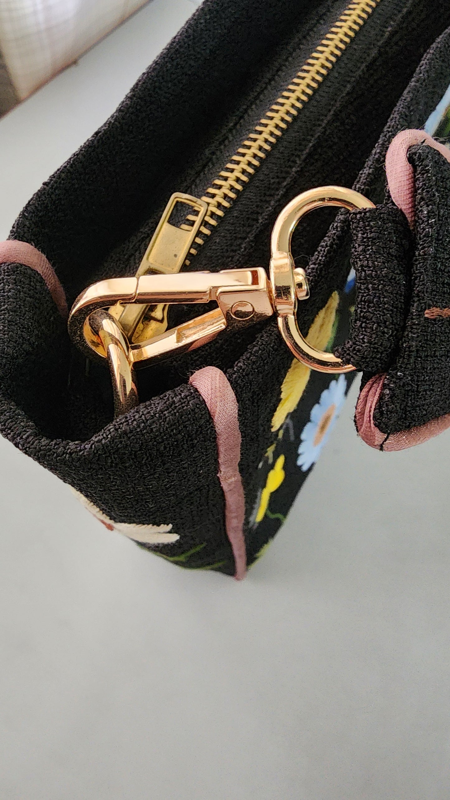 Blue Flowers - Hand-embroidered Kumstu bo Bag