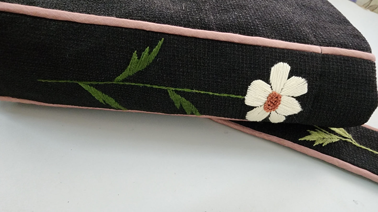 Blue Flowers - Hand-embroidered Kumstu bo Bag