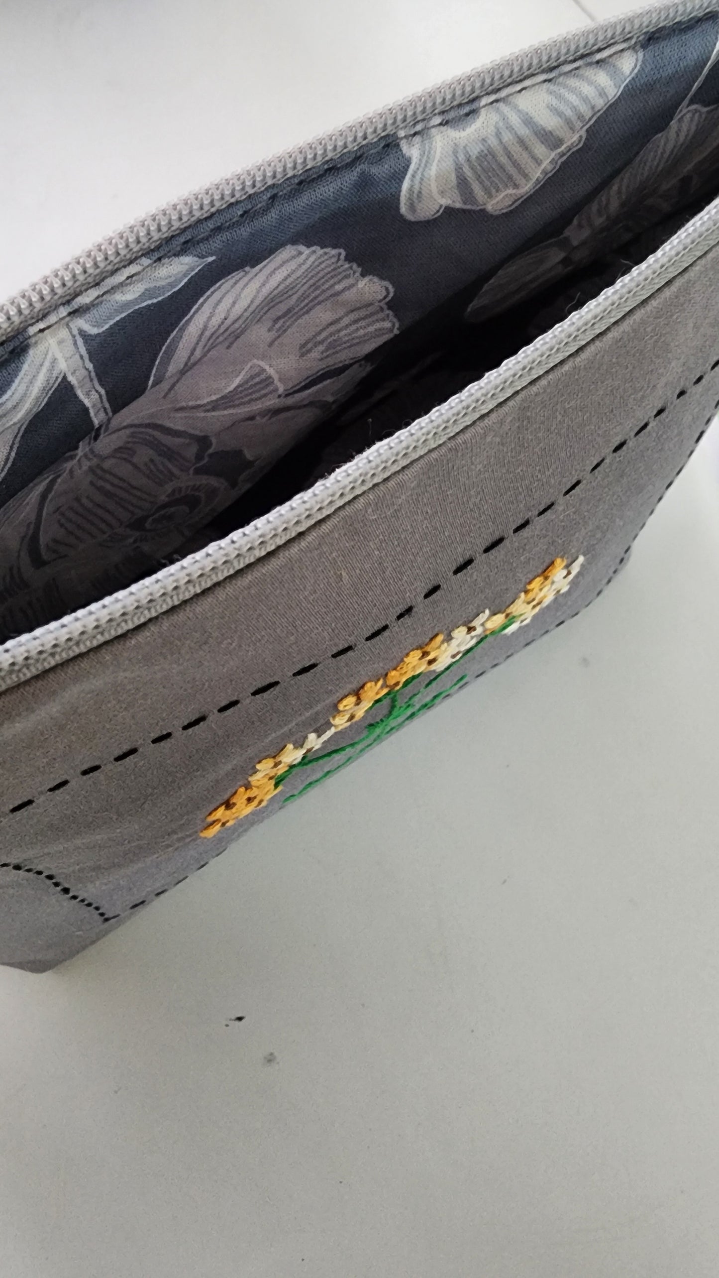 Ikali - Ombre Flowers - Hand-embroidered Utility Pouch